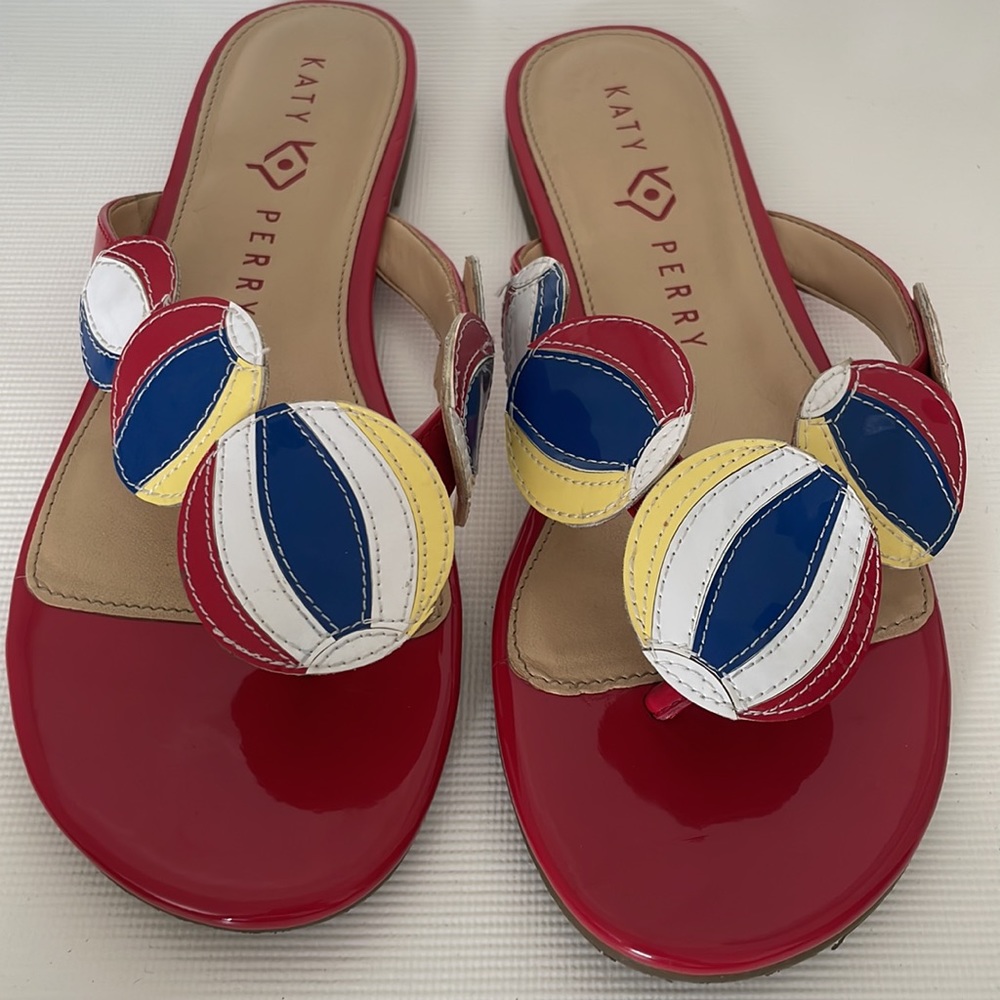 Katy Perry Red Beach Ball Sandals